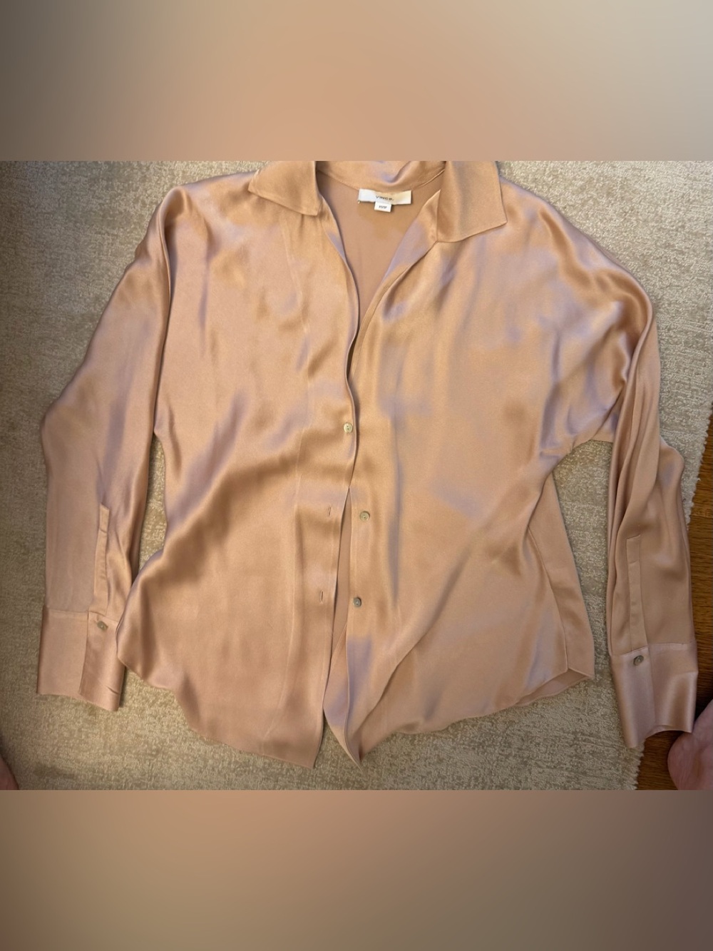 Frame Silky Button-Up Shirt - Blush Pink